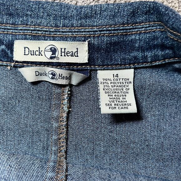 Vintage Duck Head Chore Jacket Womens Size 14 Blue Denim Button Front‎ 90s Y2K - Picture 7 of 10